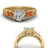 Load image into Gallery viewer, beautiful-filigree-6-prong-diamond-engagement-ring-with-orange-sapphire-in-yellow-gold-FD9143RORGSAORANGLE3-NL-YG.jpg?v=1759984480