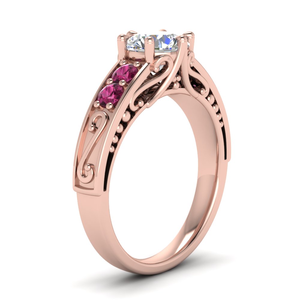 Beautiful Filigree 6 Prong Diamond Ring