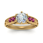 Load image into Gallery viewer, Round Cut Filigree 6 Prong Engagement Ring
