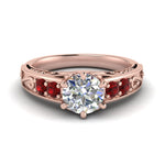 Load image into Gallery viewer, Round Cut Filigree 6 Prong Engagement Ring
