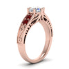 Load image into Gallery viewer, beautiful-filigree-6-prong-diamond-engagement-ring-with-ruby-in-rose-gold-FD9143RORGRUDRANGLE2-NL-RG.jpg?v=1759925722
