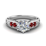 Load image into Gallery viewer, Round Cut Filigree 6 Prong Engagement Ring
