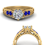 Load image into Gallery viewer, Round Cut Filigree 6 Prong Engagement Ring
