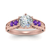 Load image into Gallery viewer, beautiful-filigree-6-prong-diamond-engagement-ring-with-violet-topaz-in-rose-gold-FD9143RORGVITOANGLE5-NL-RG.jpg?v=1759925722