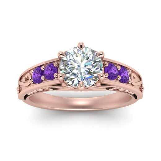 beautiful-filigree-6-prong-diamond-engagement-ring-with-violet-topaz-in-rose-gold-FD9143RORGVITOANGLE5-NL-RG.jpg?v=1759925722