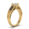 Load image into Gallery viewer, beautiful-filigree-6-prong-engagement-ring-with-black-diamond-in-yellow-gold-FD9143RORGBLACKANGLE2-NL-YG.jpg?v=1759984480