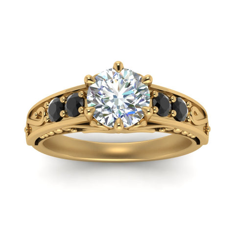 beautiful-filigree-6-prong-engagement-ring-with-black-diamond-in-yellow-gold-FD9143RORGBLACKANGLE5-NL-YG.jpg?v=1759984480