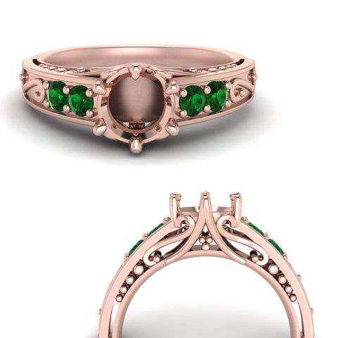 beautiful-filigree-6-prong-semi-mount-diamond-engagement-ring-with-emerald-in-rose-gold-FD9143SMRGEMGRANGLE3-NL-RG.jpg?v=1759983000