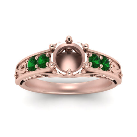 beautiful-filigree-6-prong-semi-mount-diamond-engagement-ring-with-emerald-in-rose-gold-FD9143SMRGEMGRANGLE5-NL-RG.jpg?v=1759983000