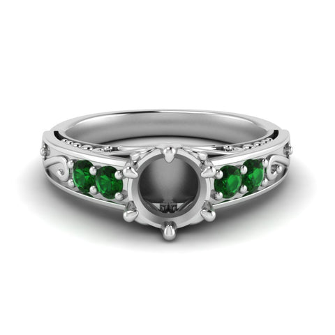 beautiful-filigree-6-prong-semi-mount-diamond-engagement-ring-with-emerald-in-white-gold-FD9143SMRGEMGR-NL-WG.jpg?v=1749625337