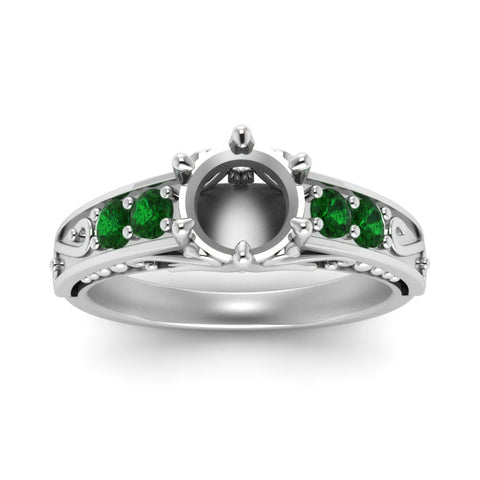 beautiful-filigree-6-prong-semi-mount-diamond-engagement-ring-with-emerald-in-white-gold-FD9143SMRGEMGRANGLE5-NL-WG.jpg?v=1749625337