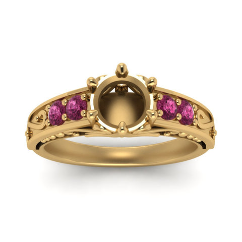 beautiful-filigree-6-prong-semi-mount-diamond-engagement-ring-with-pink-sapphire-in-yellow-gold-FD9143SMRGSADRPIANGLE5-NL-YG.jpg?v=1749625337