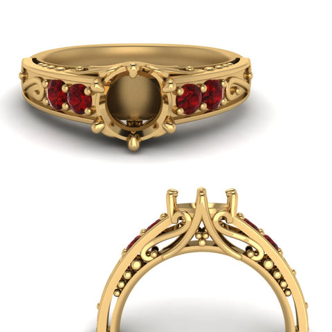 beautiful-filigree-6-prong-semi-mount-diamond-engagement-ring-with-ruby-in-yellow-gold-FD9143SMRGRUDRANGLE3-NL-YG.jpg?v=1749625338