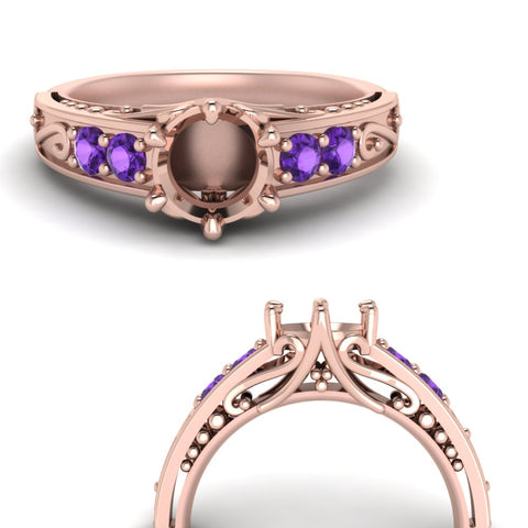 beautiful-filigree-6-prong-semi-mount-diamond-engagement-ring-with-violet-topaz-in-rose-gold-FD9143SMRGVITOANGLE3-NL-RG.jpg?v=1759983000
