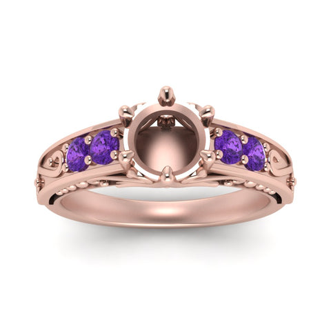 beautiful-filigree-6-prong-semi-mount-diamond-engagement-ring-with-violet-topaz-in-rose-gold-FD9143SMRGVITOANGLE5-NL-RG.jpg?v=1759983000
