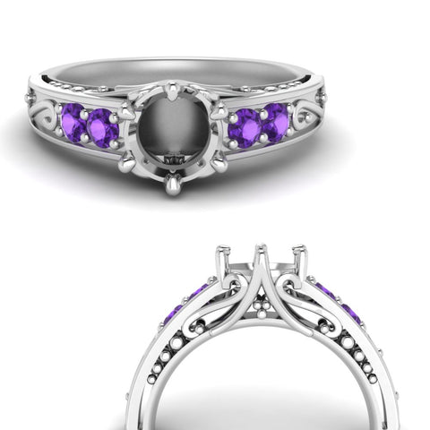 beautiful-filigree-6-prong-semi-mount-diamond-engagement-ring-with-violet-topaz-in-white-gold-FD9143SMRGVITOANGLE3-NL-WG.jpg?v=1749625338