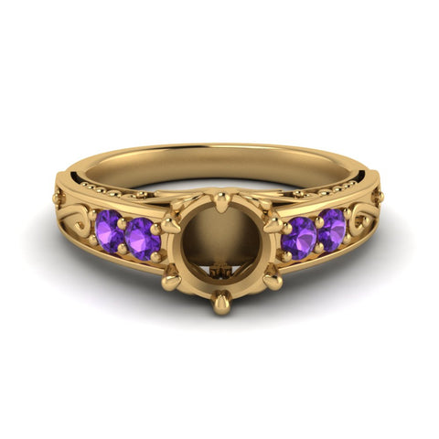 beautiful-filigree-6-prong-semi-mount-diamond-engagement-ring-with-violet-topaz-in-yellow-gold-FD9143SMRGVITO-NL-YG.jpg?v=1749625338