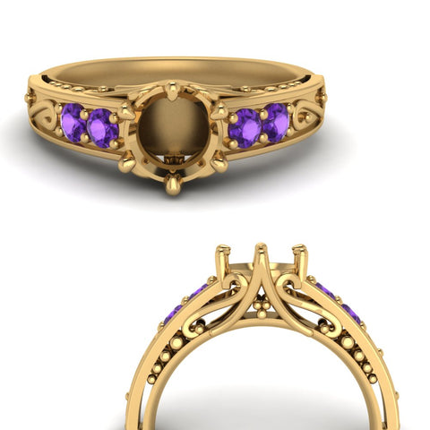 beautiful-filigree-6-prong-semi-mount-diamond-engagement-ring-with-violet-topaz-in-yellow-gold-FD9143SMRGVITOANGLE3-NL-YG.jpg?v=1749625337