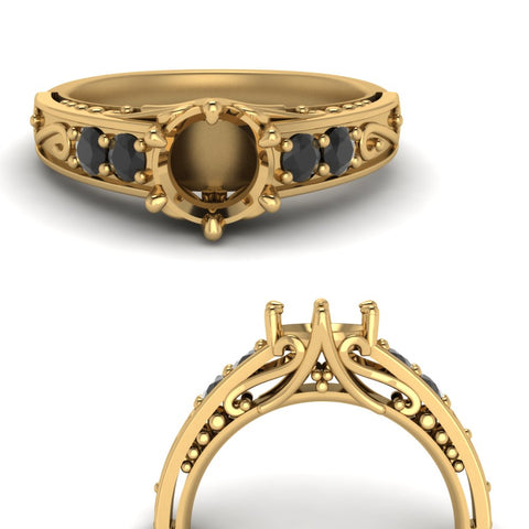 beautiful-filigree-6-prong-semi-mount-engagement-ring-with-black-diamond-in-yellow-gold-FD9143SMRGBLACKANGLE3-NL-YG.jpg?v=1749625337