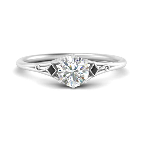 Round Cut Three Stone Engagement Ring