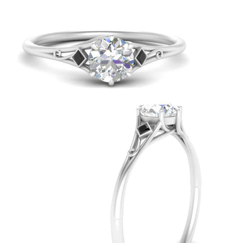 Round Cut Three Stone Engagement Ring