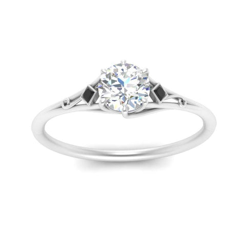 Round Cut Three Stone Engagement Ring