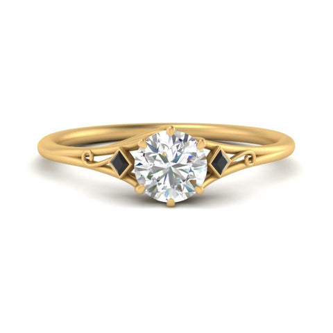 Round Cut Three Stone Engagement Ring