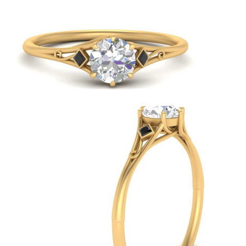 Round Cut Three Stone Engagement Ring