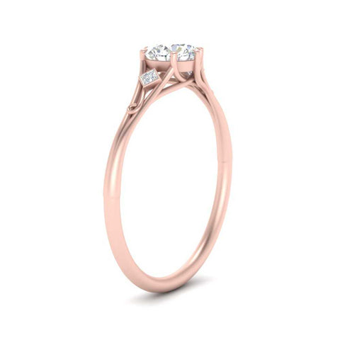 Round Cut Three Stone Engagement Ring