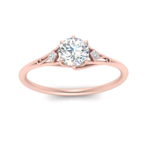 Round Cut Three Stone Engagement Ring