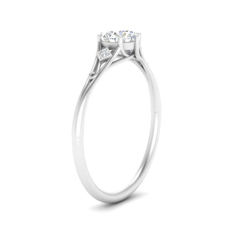 Round Cut Three Stone Engagement Ring