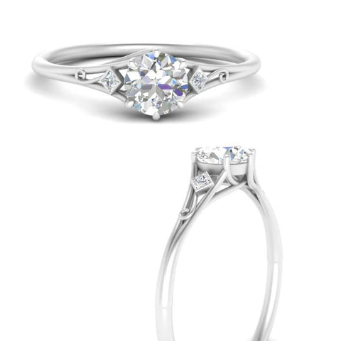 Round Cut Three Stone Engagement Ring