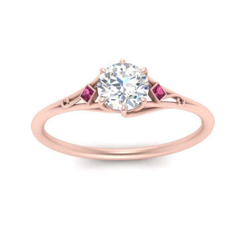 Round Cut Three Stone Engagement Ring