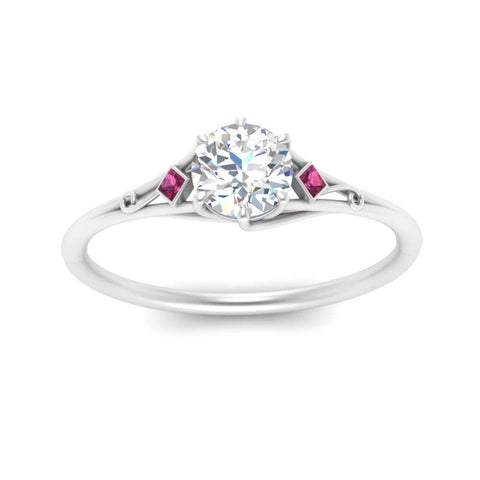 Round Cut Three Stone Engagement Ring