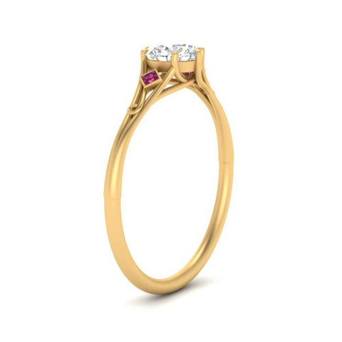 Round Cut Three Stone Engagement Ring