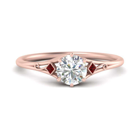Round Cut Three Stone Engagement Ring