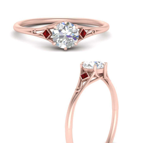 Round Cut Three Stone Engagement Ring