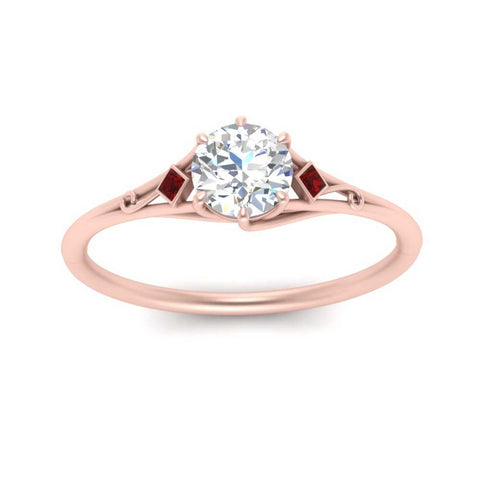 Round Cut Three Stone Engagement Ring