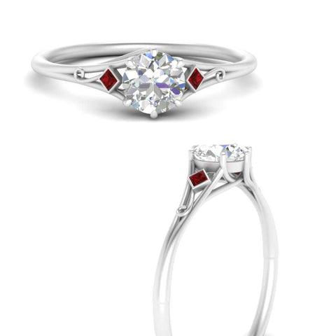 Round Cut Three Stone Engagement Ring