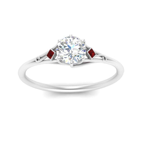 Round Cut Three Stone Engagement Ring