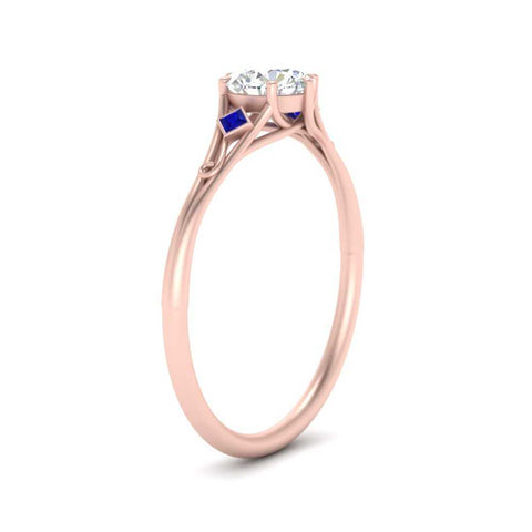 Round Cut Three Stone Engagement Ring