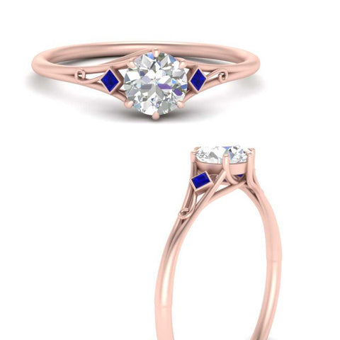 Round Cut Three Stone Engagement Ring
