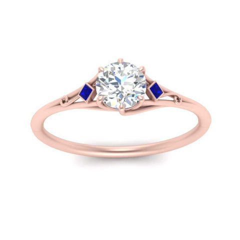 Round Cut Three Stone Engagement Ring