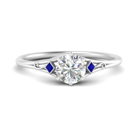 Round Cut Three Stone Engagement Ring