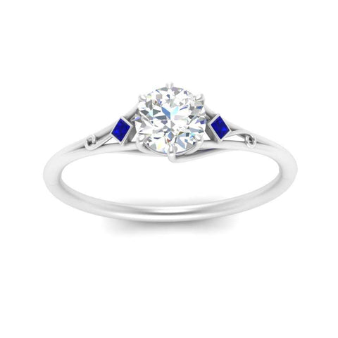 Round Cut Three Stone Engagement Ring