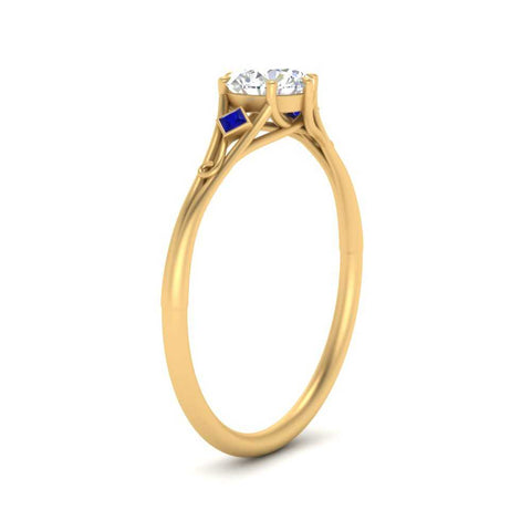 Round Cut Three Stone Engagement Ring