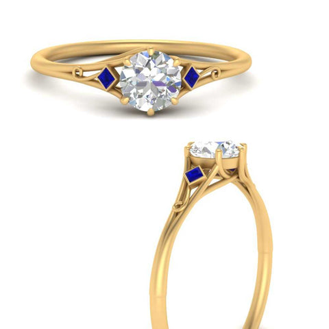 Round Cut Three Stone Engagement Ring
