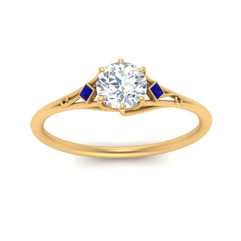 Round Cut Three Stone Engagement Ring