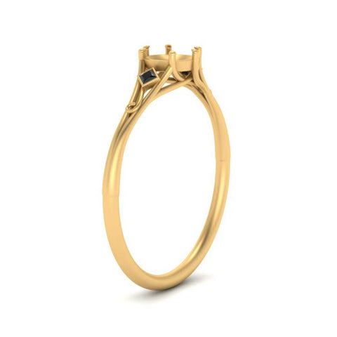 Bezel Three Stone Semi Mount Engagement Ring