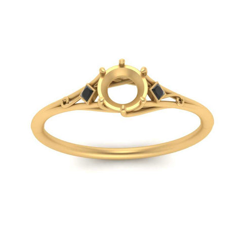 Bezel Three Stone Semi Mount Engagement Ring